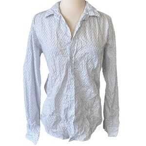 Frank & Eileen Barry Casual Crinkle Button Down Shirt in Flamingo Print